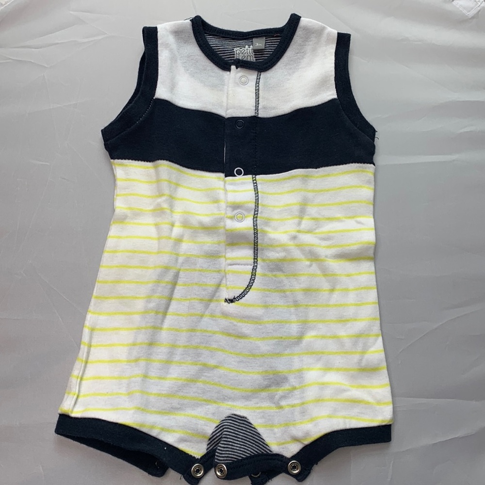 Petit Lem Baby Boy Multi Color romper sleeveless one piece NWT